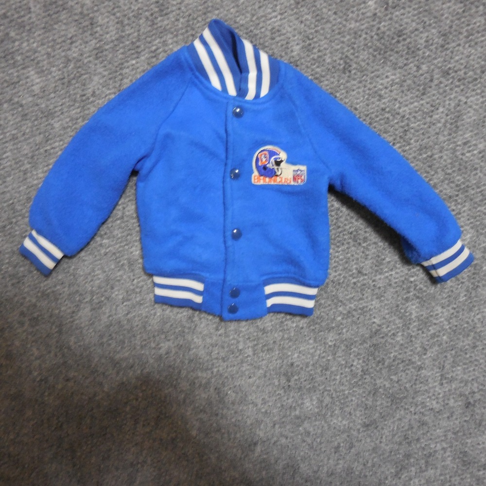Vintage Chalk Line Denver Broncos Toddler Jacket Blue Fleece Varsity Size 2 USA